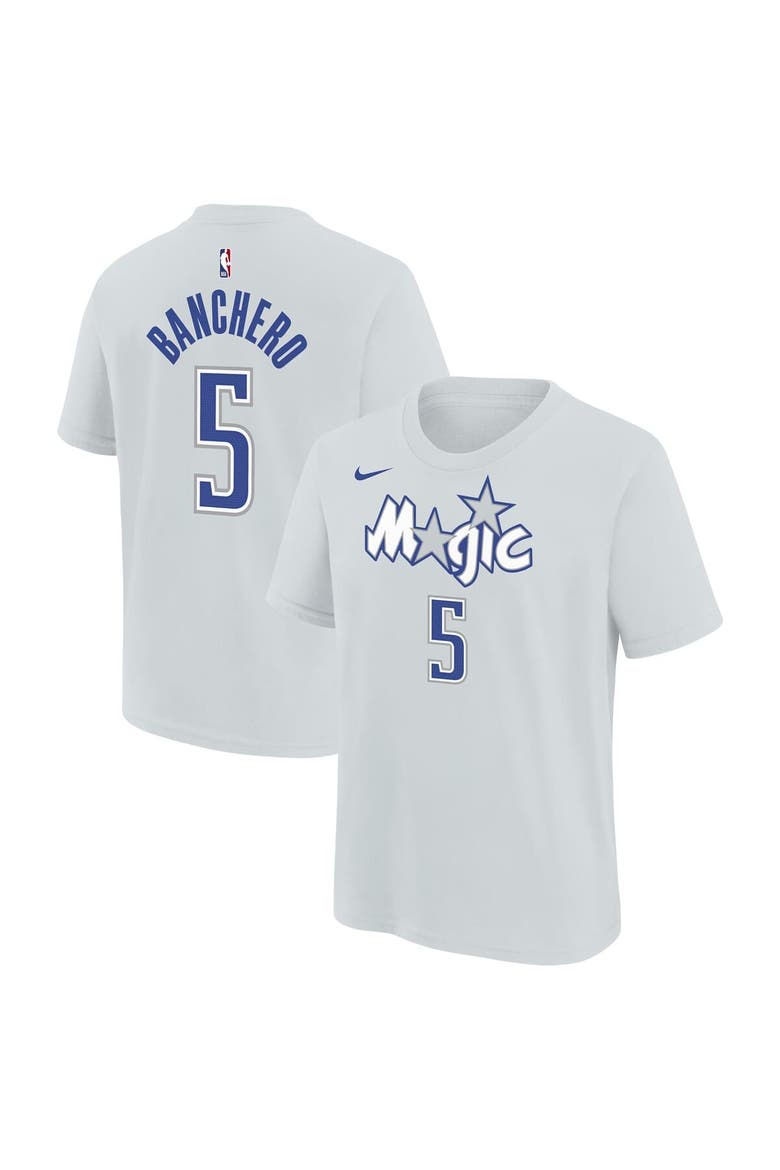 Youth Nike Paolo Banchero Silver Orlando Magic 2025/26 City Edition Name & Number T-Shirt, Main, color, Silver