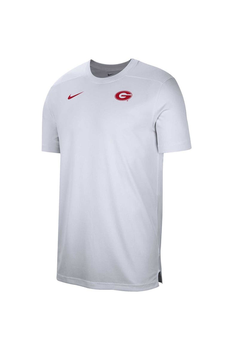 Men's Nike  White Georgia Bulldogs Sideline Coaches Performance Top, Alternate, color, White
