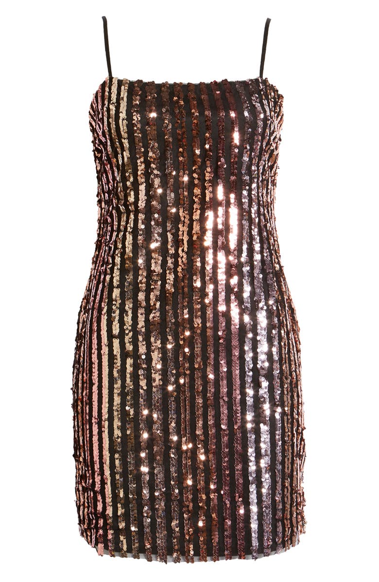 Jump Apparel Stripe Sequin Cocktail Minidress, Alternate, color, 