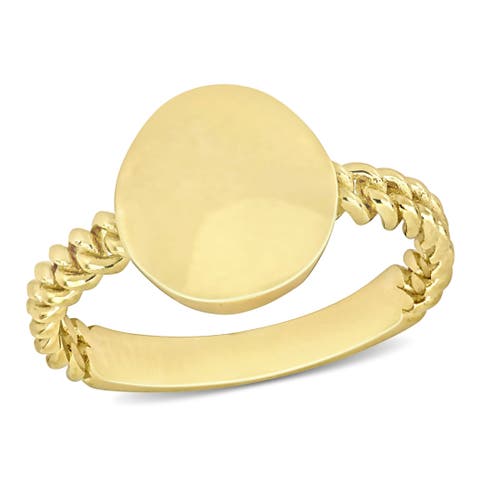Disc Braided Ring 14k Yellow Gold