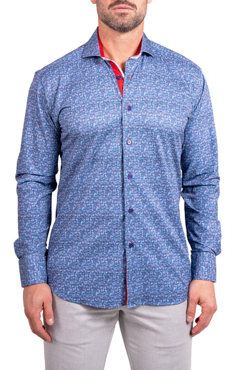 Einstein Stretch Ascension Contemporary Fit Button-Up Shirt