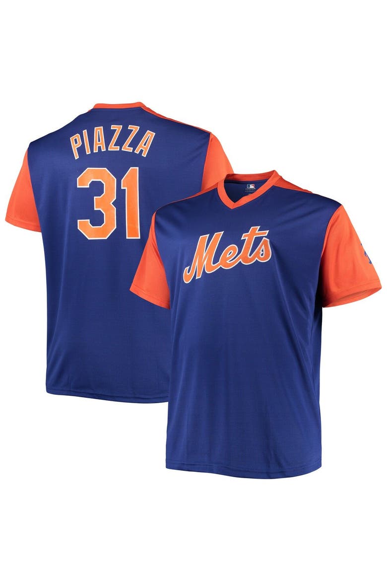 Men's Mike Piazza Royal/Orange New York Mets Cooperstown Collection Replica Player Jersey, Alternate, color, Royal