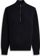 Bugatchi Merino Wool Quarter Zip Polo Sweater