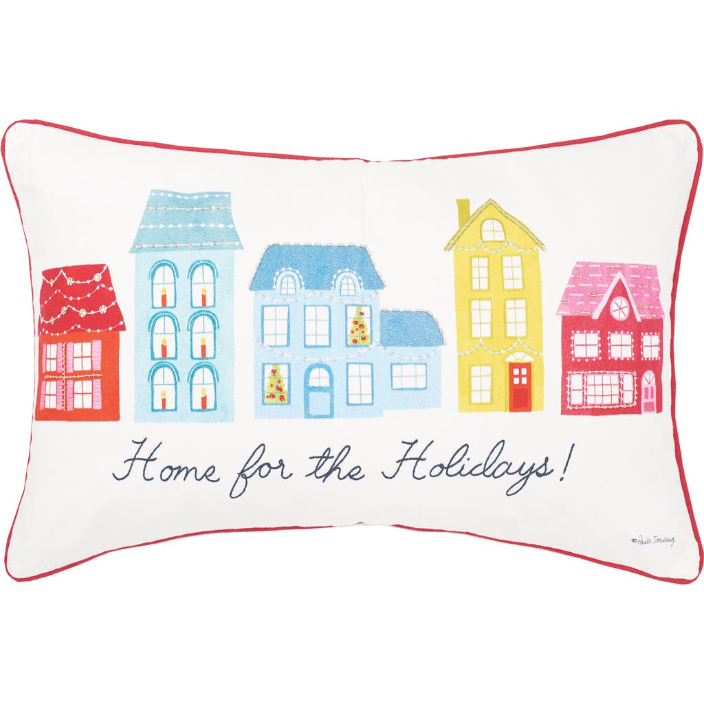 C & F Home C&f Home Village Holiday Printed & Embellished Christmas Throw Pillow In White