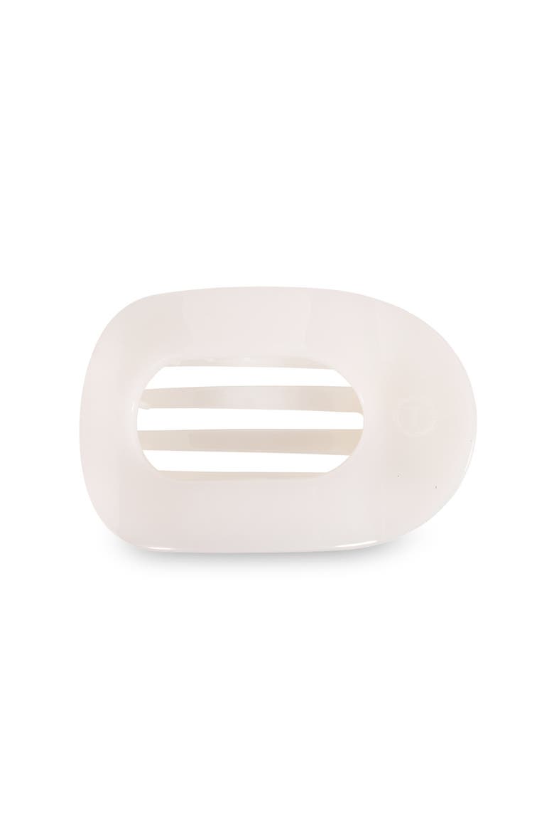 Large Flat Round Hair Clip, Main, color, Coconut White