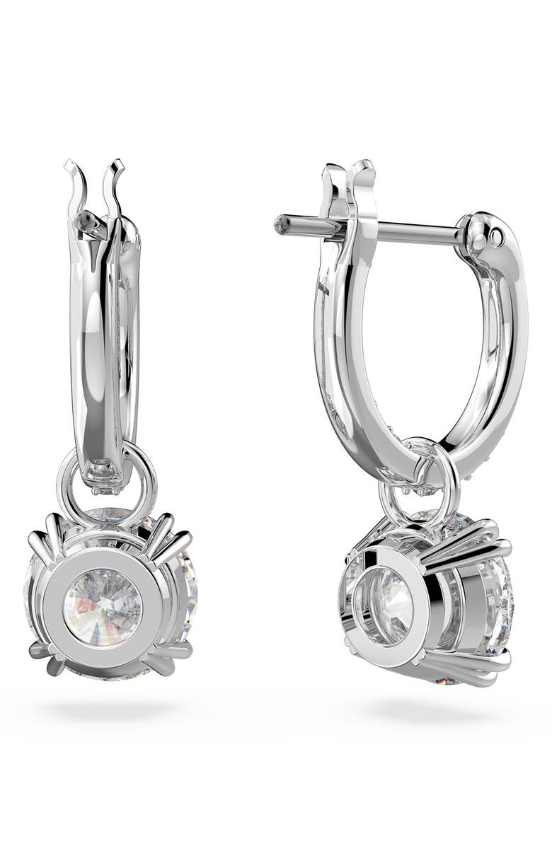 Swarovski Stilla Huggie Hoop Earrings, Alternate, color, Silver