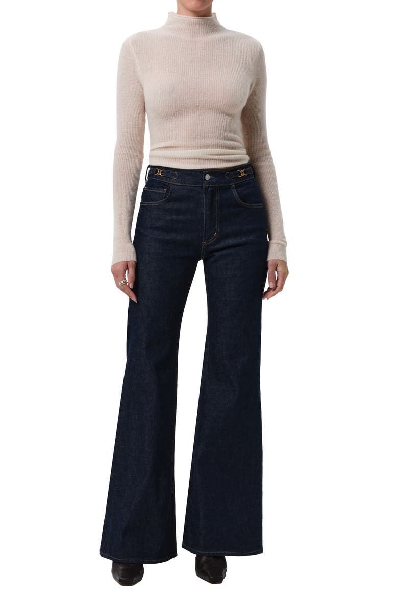 Kimberly Side Tab Flare Jeans, Alternate, color, HELIA DARK INDIGO