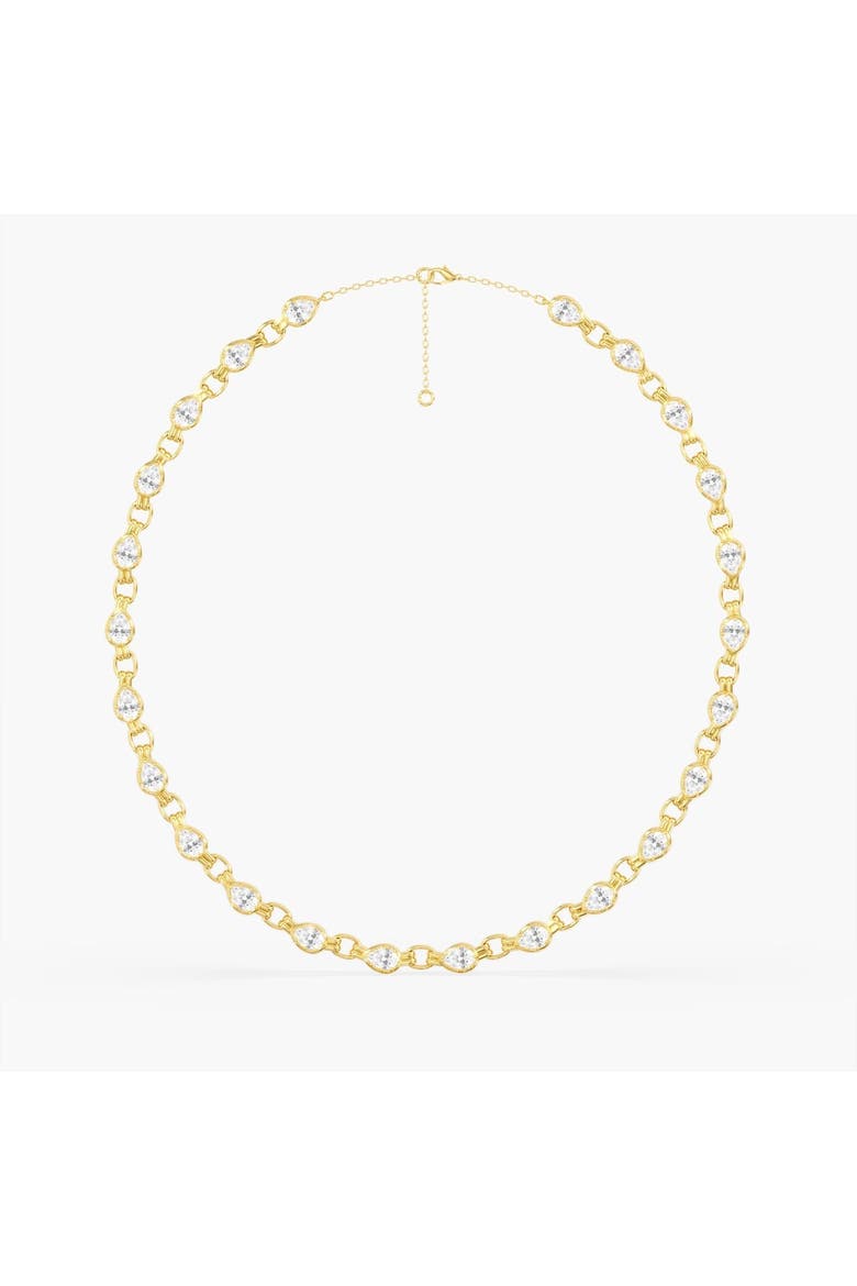 Pear Aura Link Lab Diamond Necklace in 14K, Alternate, color, Yellow Gold