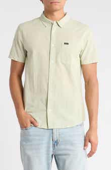 That'll Do Slim Fit Solid Short Sleeve Cotton Button-Down Shirt