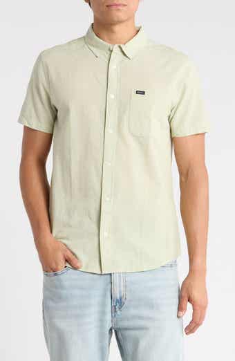 That'll Do Slim Fit Solid Short Sleeve Cotton Button-Down Shirt