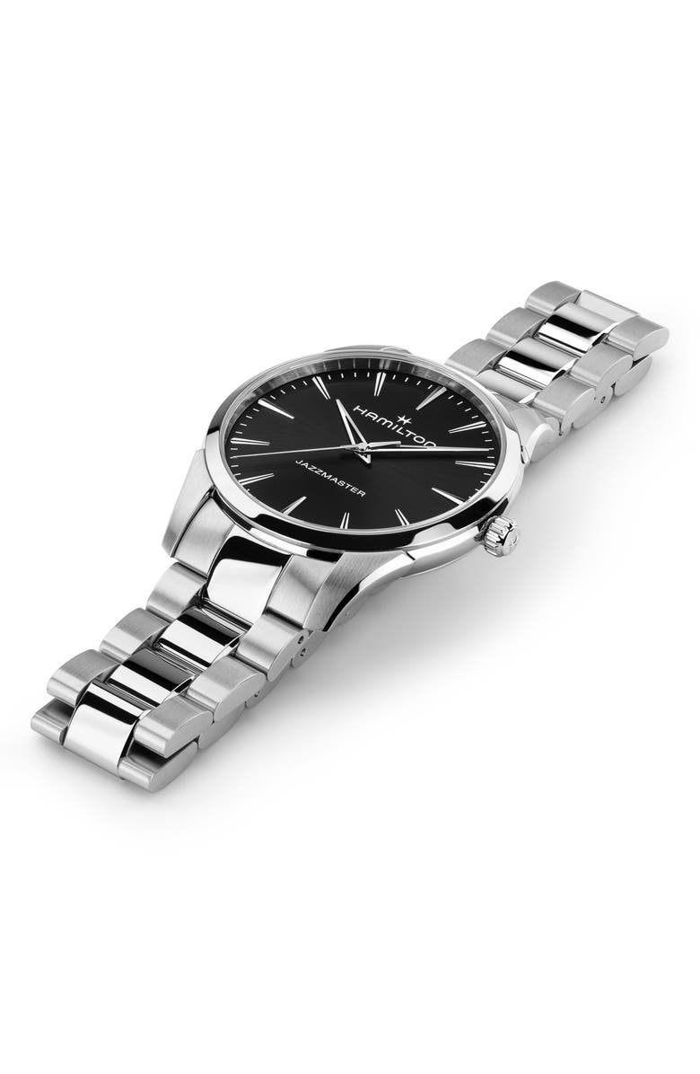 Hamilton Jazzmaster Bracelet Watch, 40mm, Alternate, color, Black/ Silver