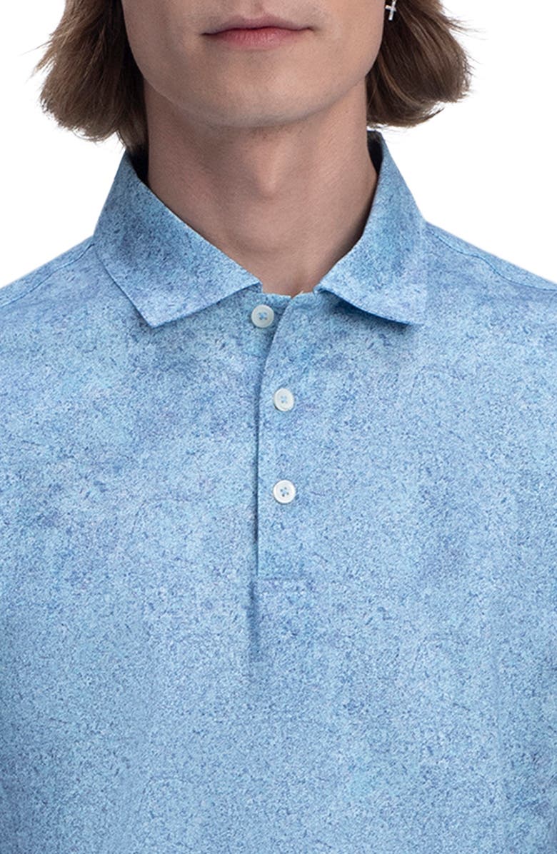 Bugatchi OoohCotton<sup>®</sup> Abstract Print Stretch Cotton Polo, Alternate, color, Aqua