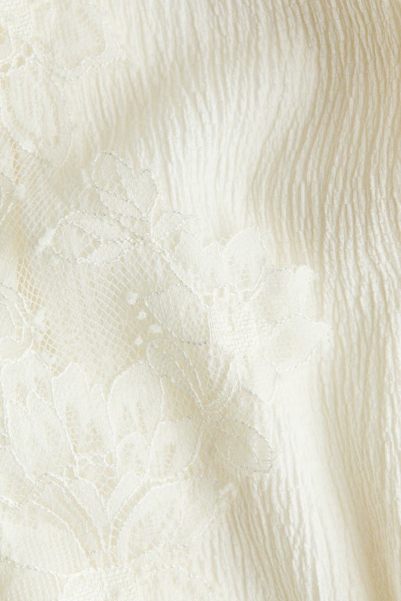 Lace-trimmed Balloon-leg Pants, Alternate, color, Cream