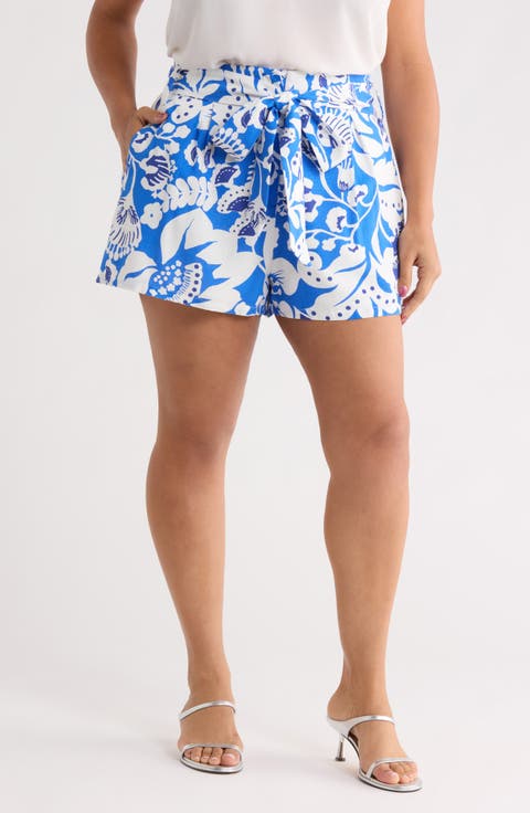 Maeve Belted Floral Zaferia Shorts (Plus)