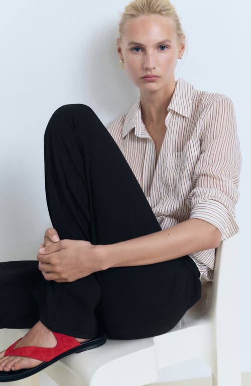 Mango Straight Fit Pleated Pants In Black