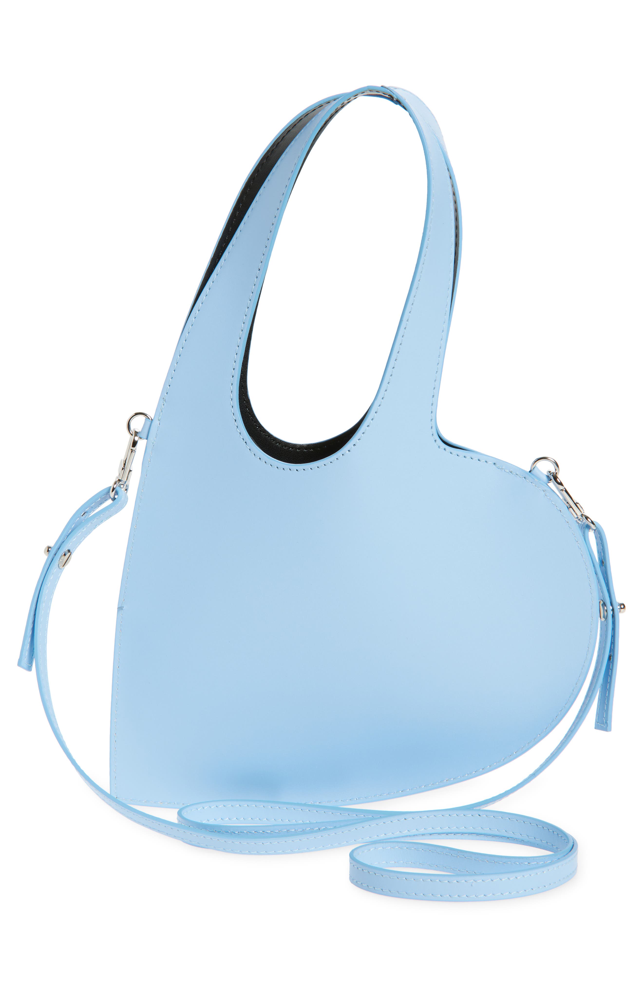 Coperni Mini Heart Leather Belt Bag, Alternate, color, Blue