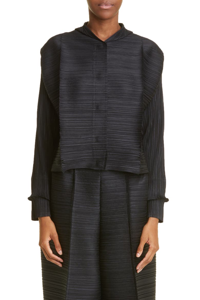 Thicker Bounce Pleated Top, Main, color, BLACK