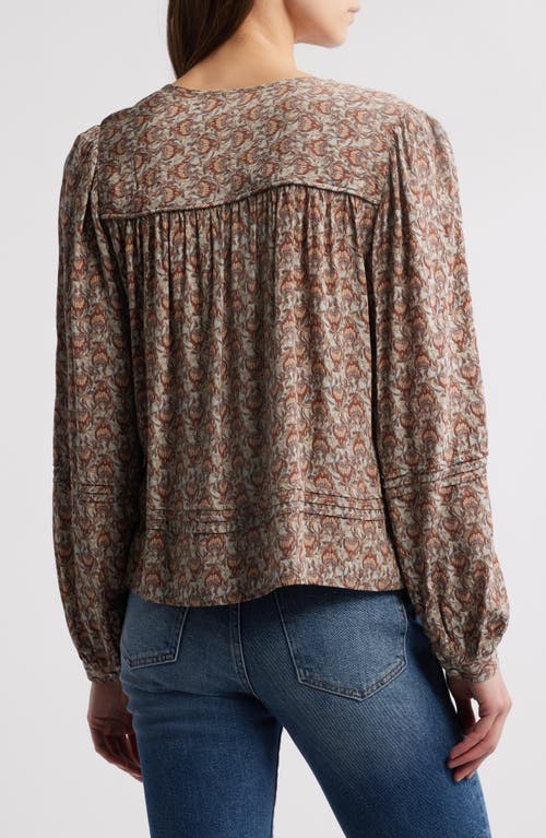 Shop Treasure & Bond Keyhole Top In Green Halo Vined Medallion