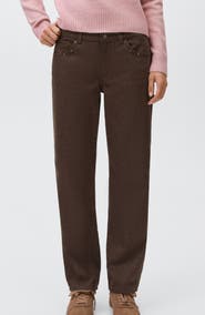 MANGO TEEN Studded Leopard Print Wide Leg Jeans