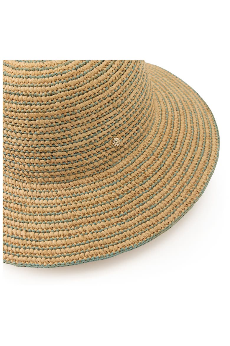 Evadine Packable Raffia Sun Hat, Alternate, color, NATURAL/ SEAGLASS