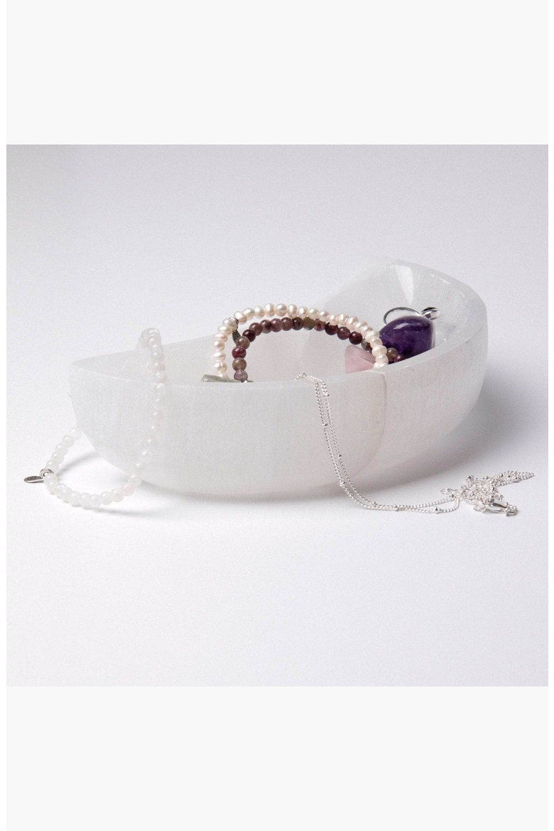 Selenite Moon Recharging Bowl, Alternate, color, Selenite