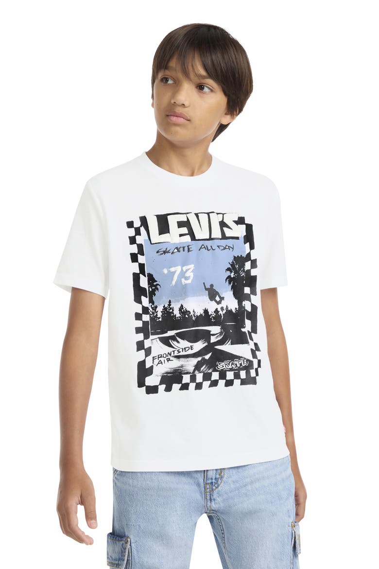 Kids' Catching Air Graphic T-Shirt, Alternate, color, BRIGHT WHITE