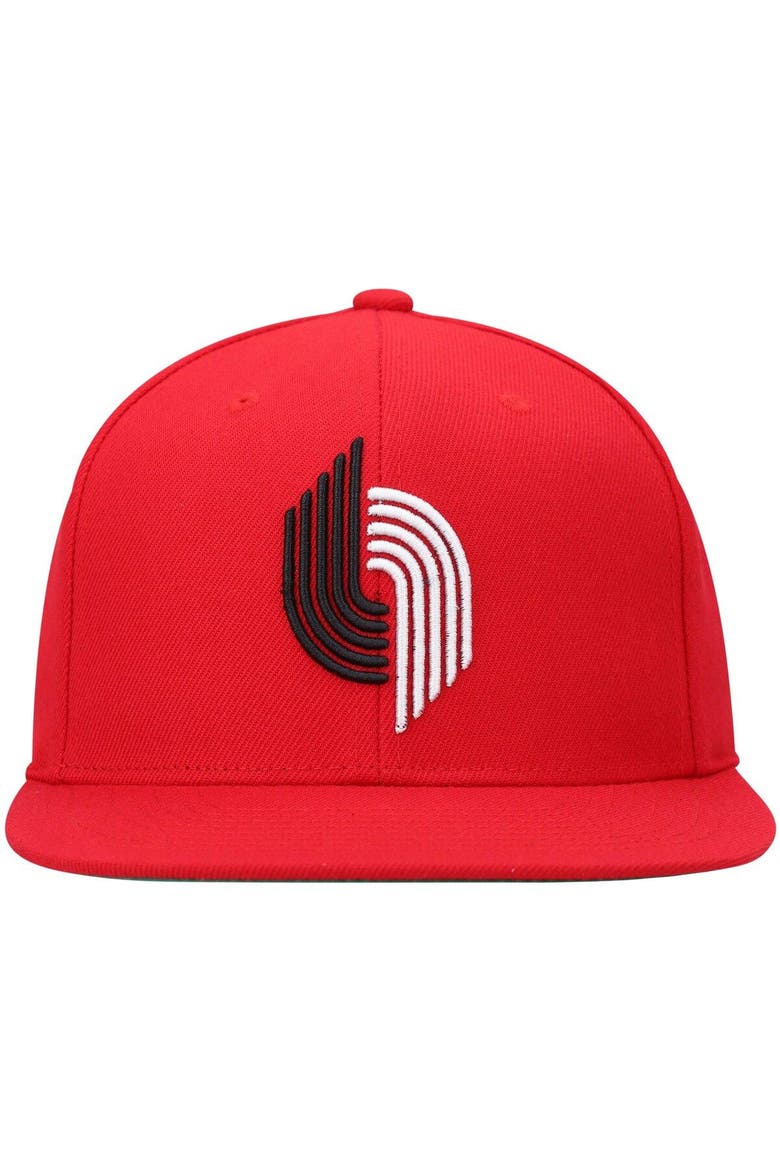 Men's Mitchell & Ness Red Portland Trail Blazers Hardwood Classics Team Ground 2.0 Snapback Hat, Alternate, color, Red