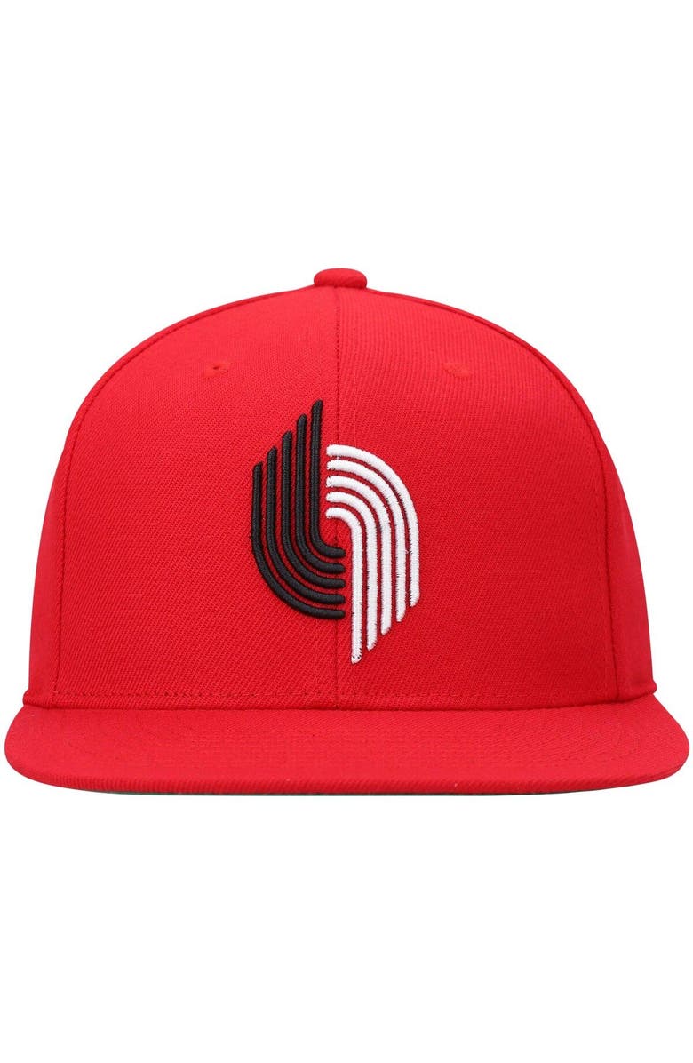 Mitchell & Ness Men's Mitchell & Ness Red Portland Trail Blazers Hardwood Classics Team Ground 2.0 Snapback Hat, Alternate, color, Red