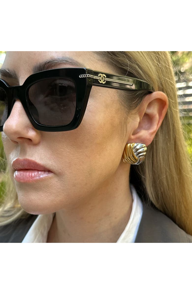 Outofoffice Two Tone Modern Earring, Alternate, color, Gold