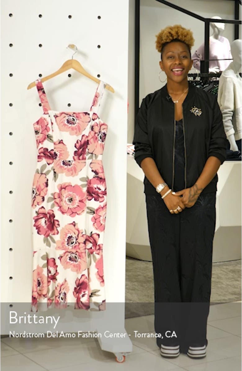 Floral Linen Blend Midi Sundress, sales video thumbnail