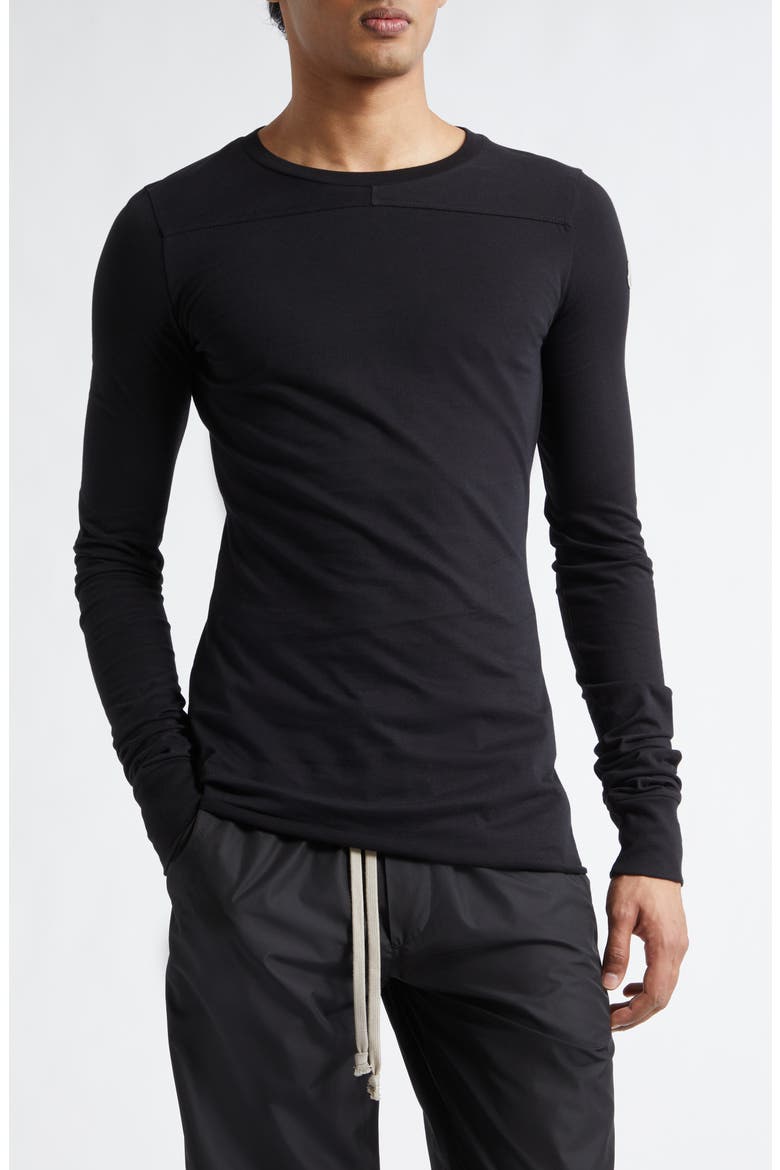 x Rick Owens Girder Long Sleeve Cotton T-Shirt, Main, color, BLACK
