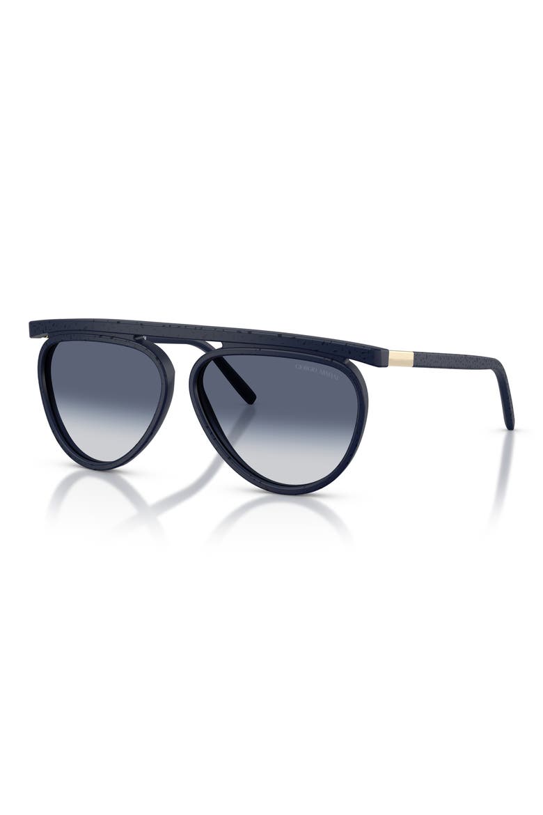 58mm Pilot Sunglasses, Alternate, color, MATTE BLUE / GREY GRADIENT