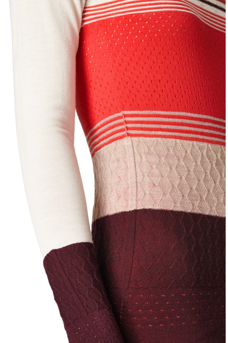 Merino Base Layer Mock Neck Sweater, Alternate, color, PENTAS RED MULTI