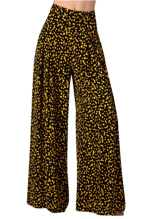 Wide-Leg Polka Dot Pants