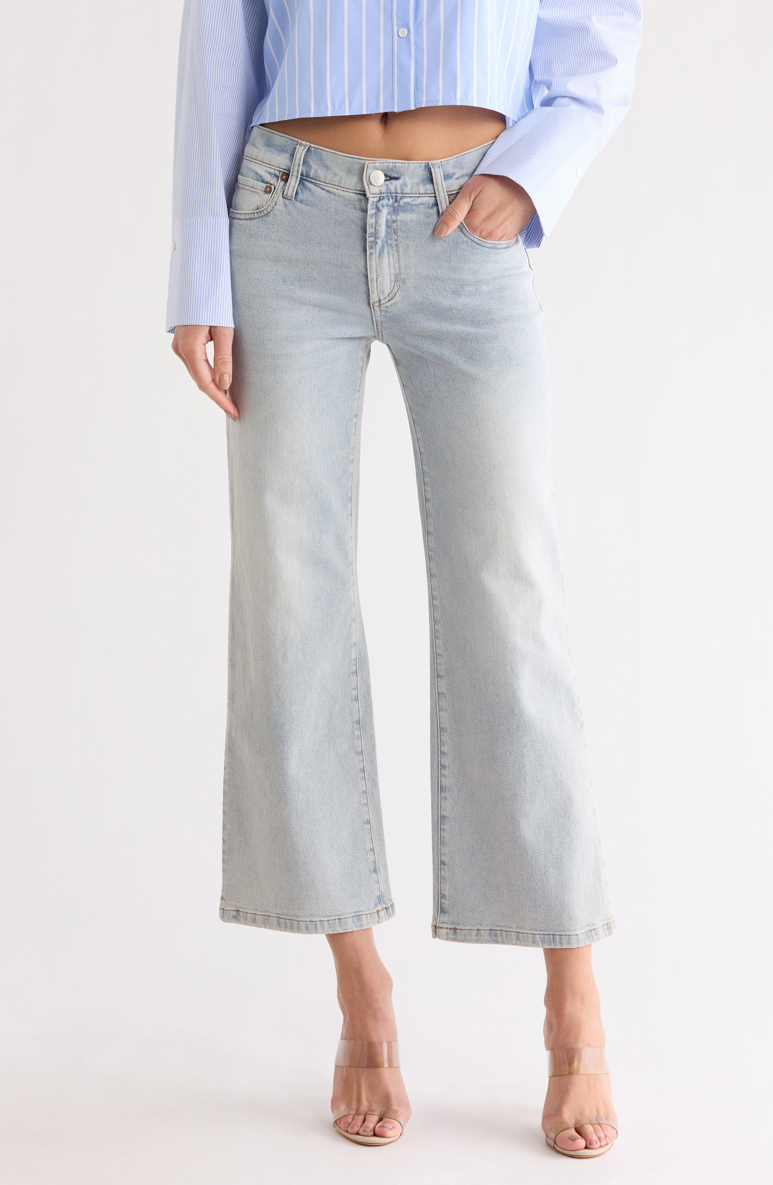 Alice + Olivia Roxie Low Rise Straight Flare Jeans