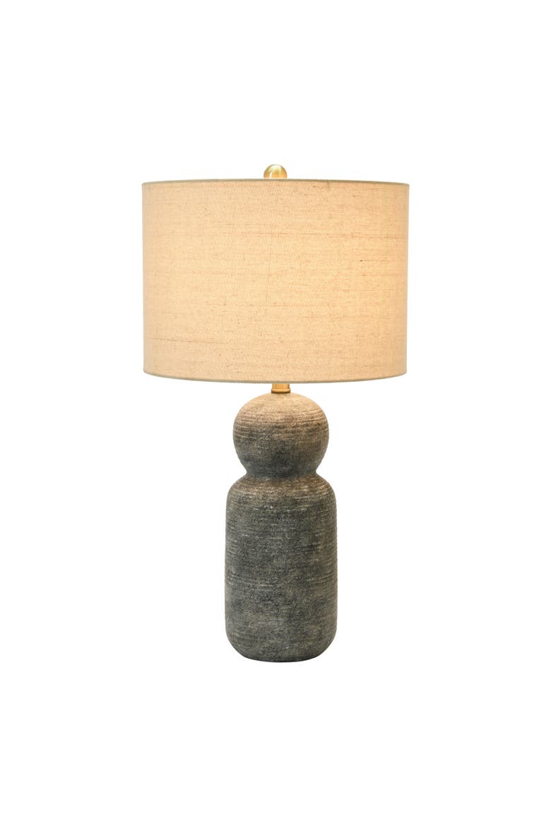 14 in. Round Stoneware Desk Lamp, Alternate, color, Grey