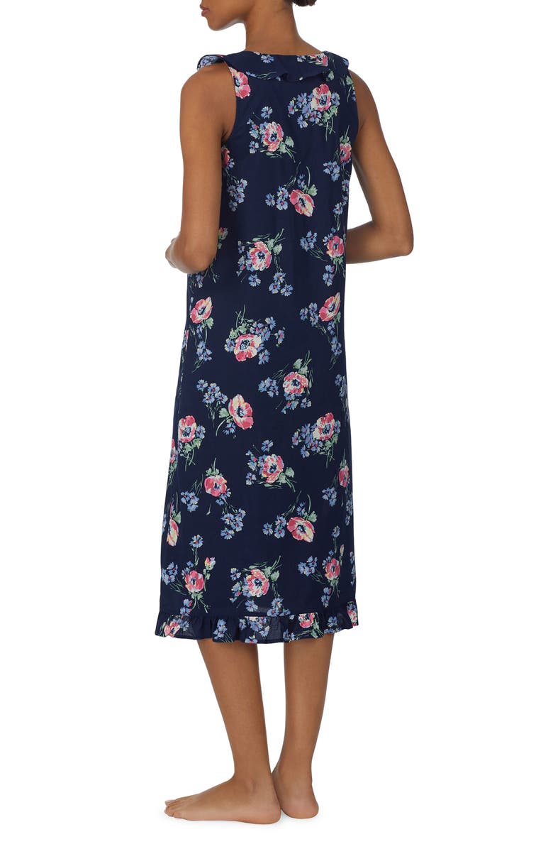 Lauren Ralph Lauren Floral Print Sleeveless Cotton Nightgown, Alternate, color,