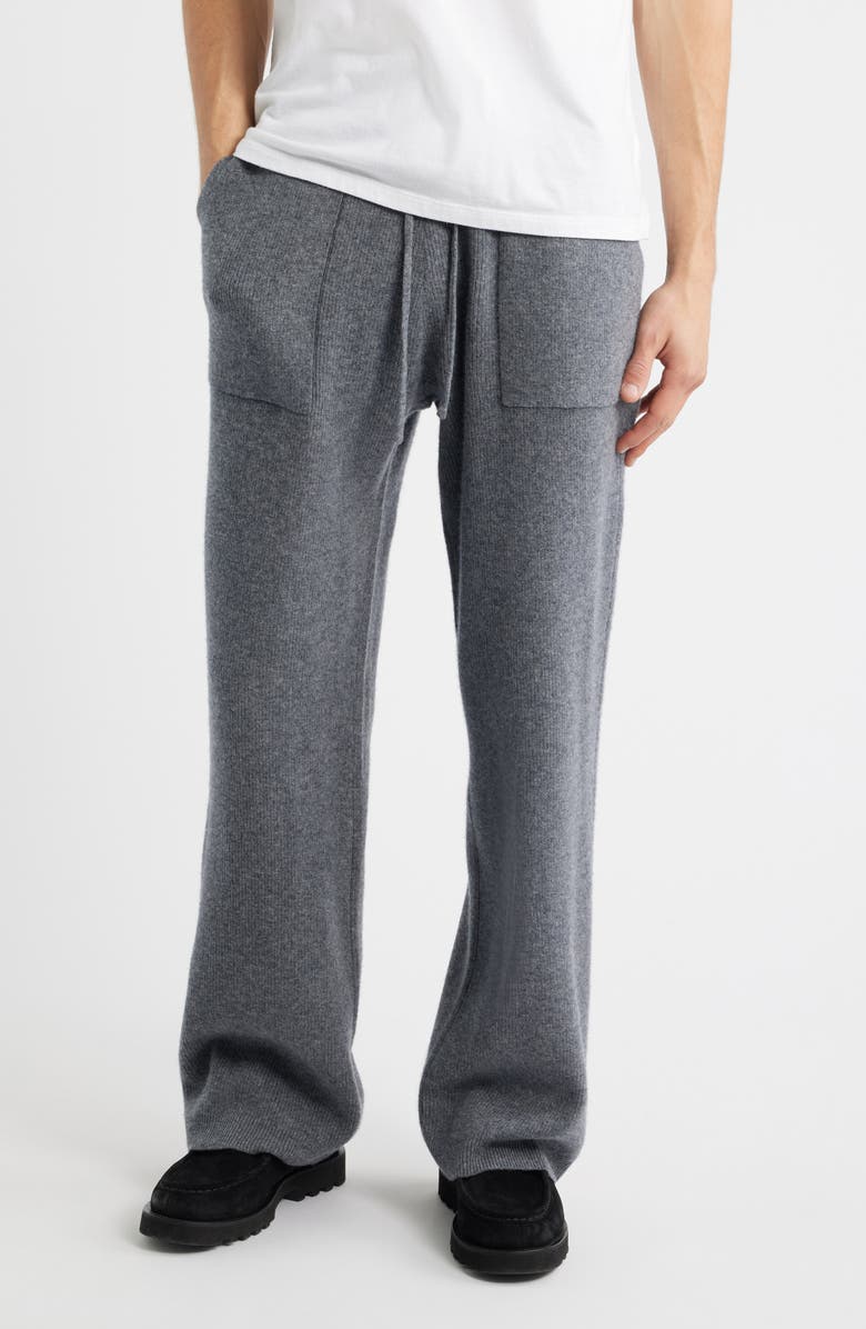 KROST Wide Leg Knit Wool Drawstring Pants, Main, color, Gunmetal