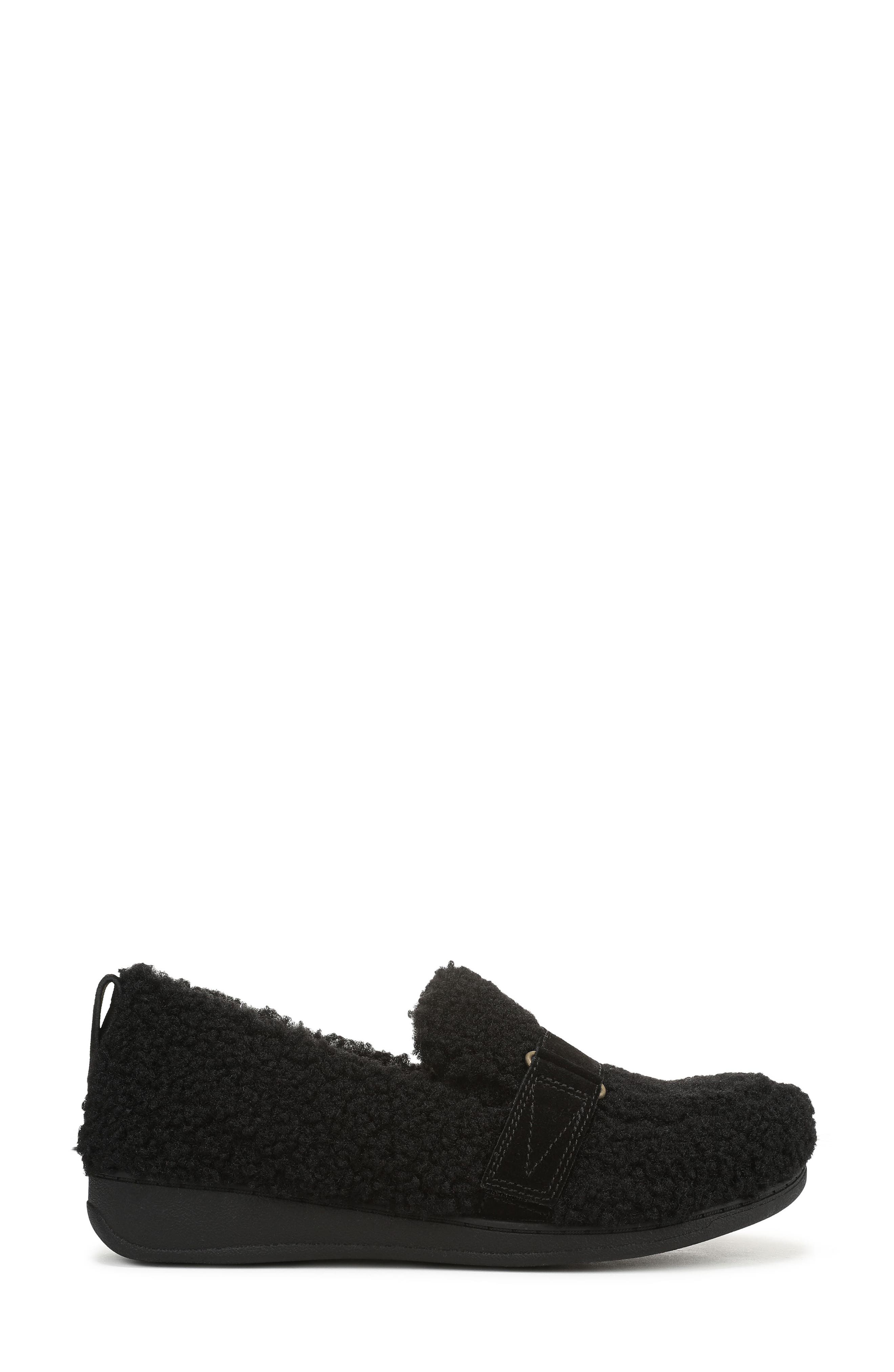 Vionic Imogen Faux Shearling Clog, Alternate, color, Black