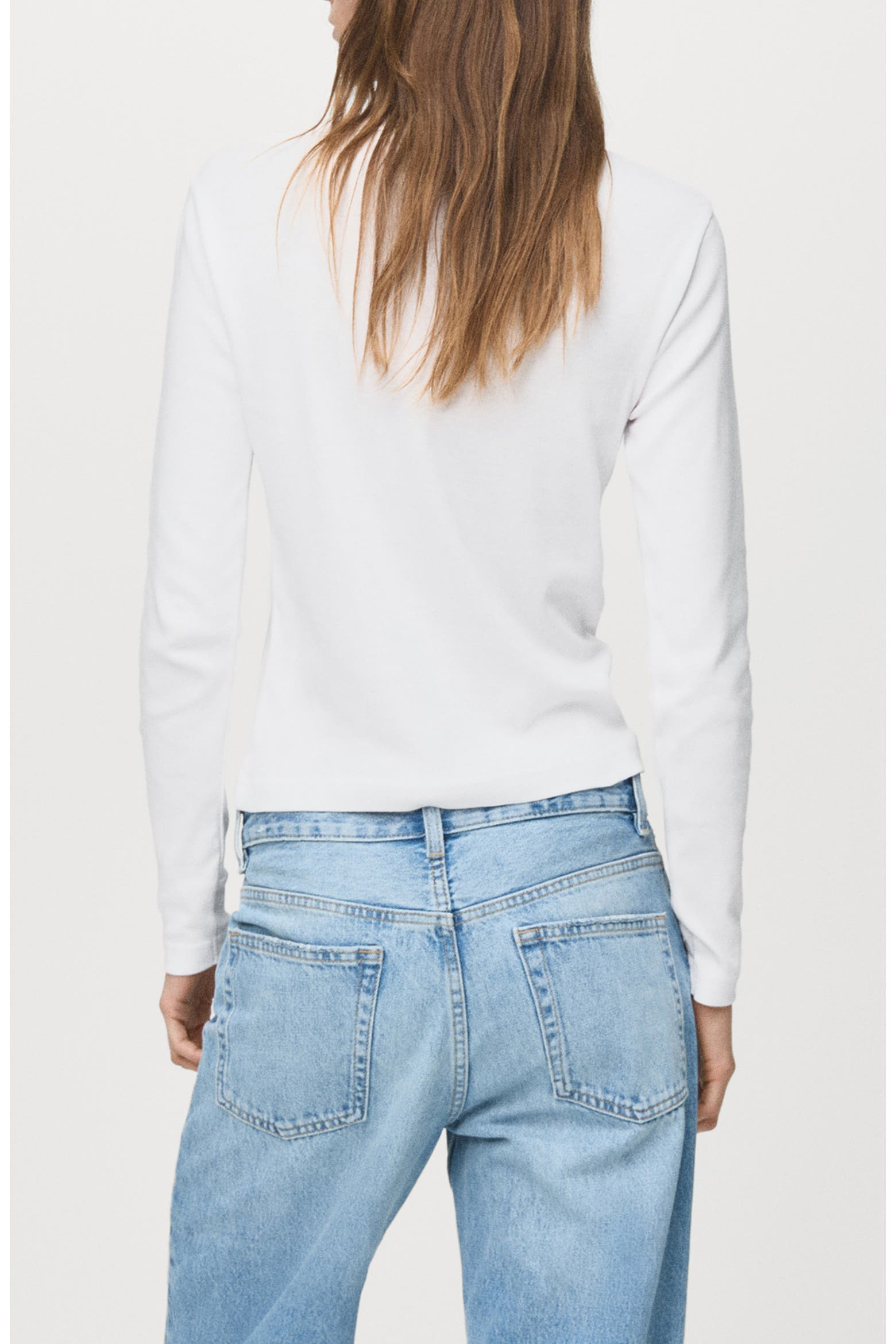 Small Ribs Rack MANGO Long Sleeve Cotton Rib T-Shirt (Women) | Nordstromrack