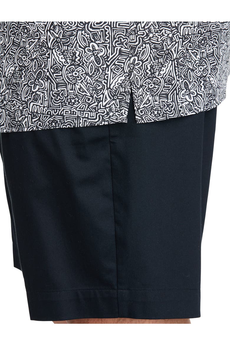 Big & Tall  Tribal Print Sport Shirt, Alternate, color, BLACK WHITE