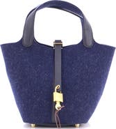 Pre-Owned Hermes Picotin Lock Bag Felt with Leather PM