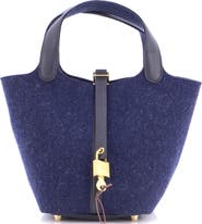 Pre-Owned Hermes Picotin Lock Bag Felt with Leather PM