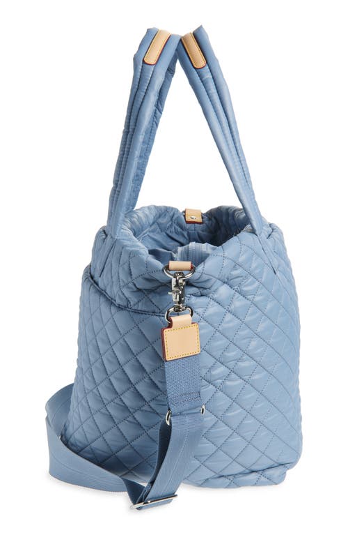 Mz Wallace Metro Deluxe Medium Quilted Tote Bag In Stone Blue