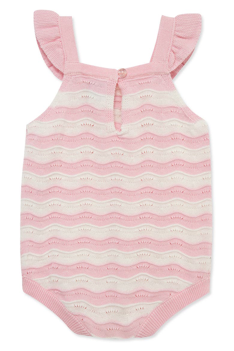 Curvy Stripe Pointelle Knit Bubble Romper, Alternate, color, PINK
