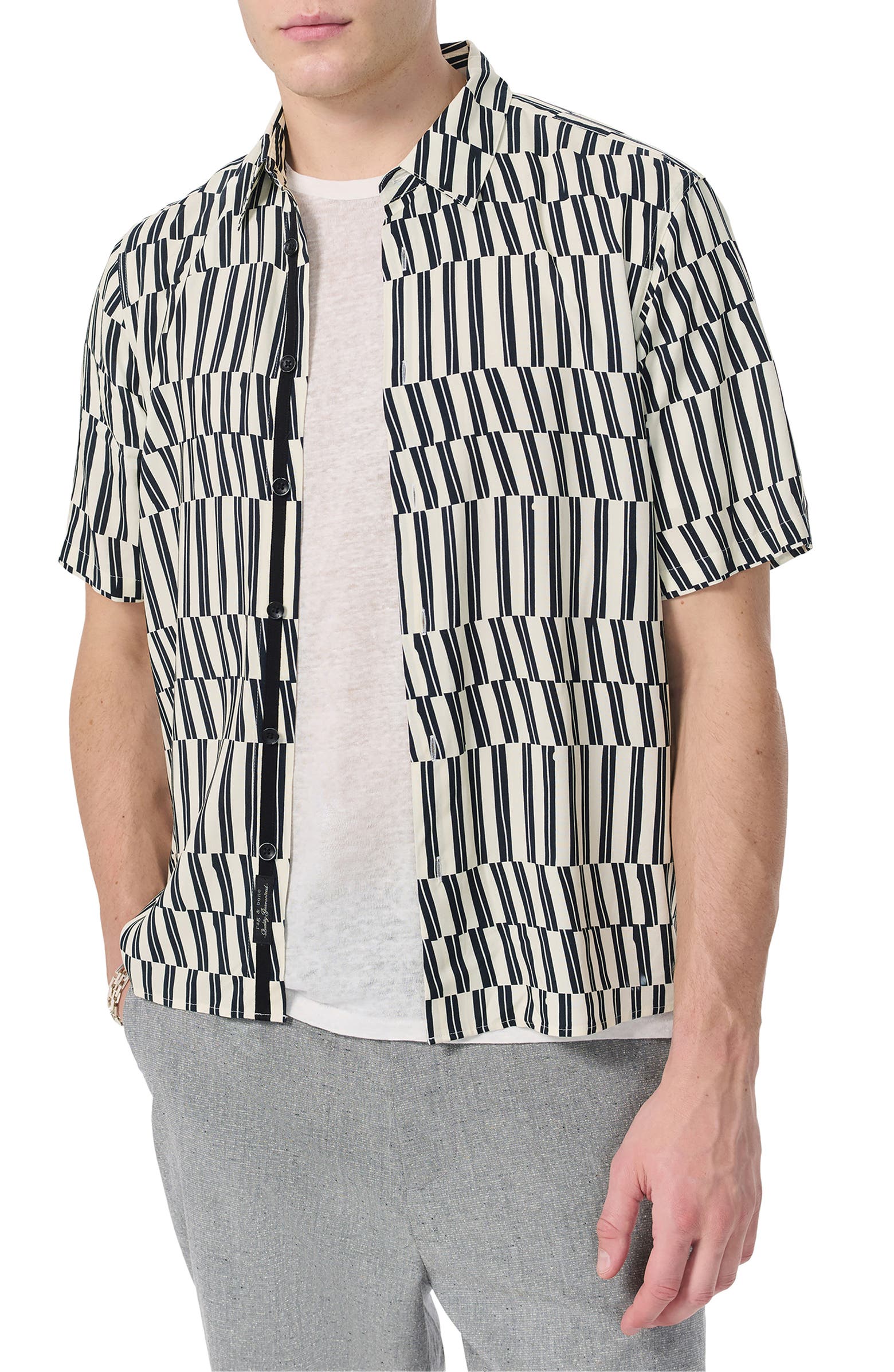 rag & bone Dalton Print Short Sleeve Button-Up Shirt | Nordstromrack