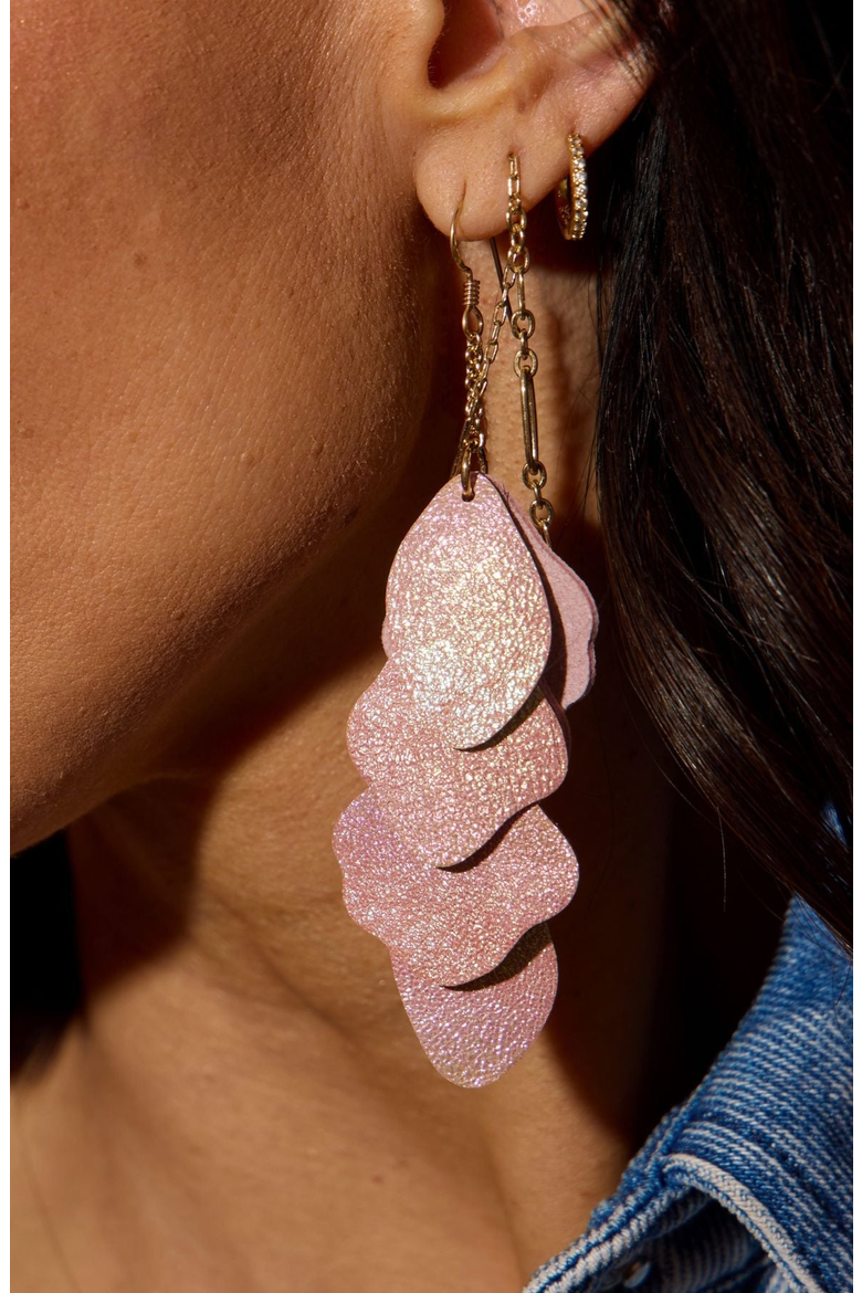 Florence Earrings, Alternate, color, Rainbow / Gold Metal