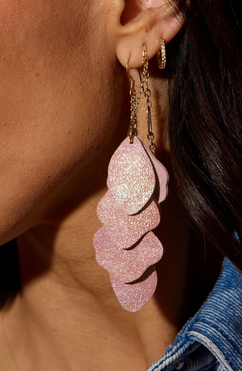 Nickel & Suede Florence Earrings, Alternate, color, Rainbow / Gold Metal