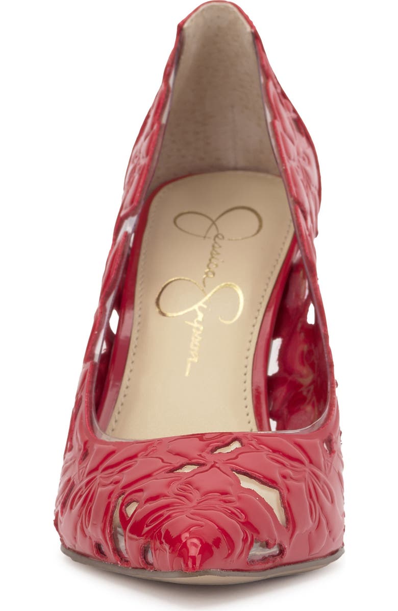 Jessica Simpson Erinia Pointed Toe Pump, Alternate, color, Red Muse Patent