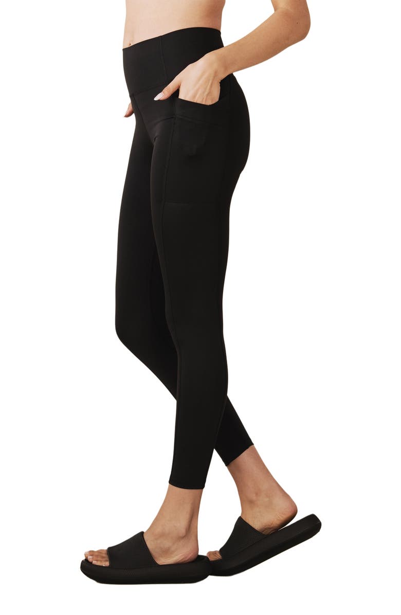 Losano Criss-Cross Pocket Legging Black / Dune, Alternate, color, Black